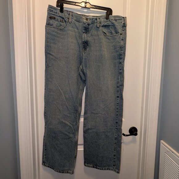 Lee Premium Select Relaxed Fit Wide Straight Leg Medium Wash Jeans Pants 40x30 - Picture 3 of 5